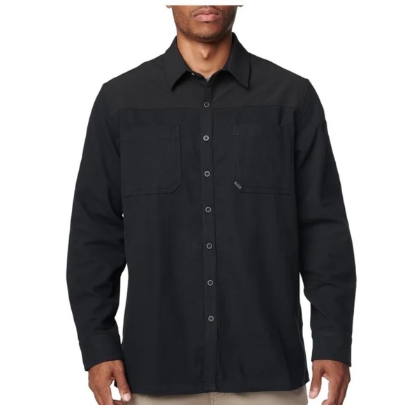 511 Tactical Ascension Long Sleeve Shirt Buttoned Solid Black Size XXL Men’s - Picture 1 of 11